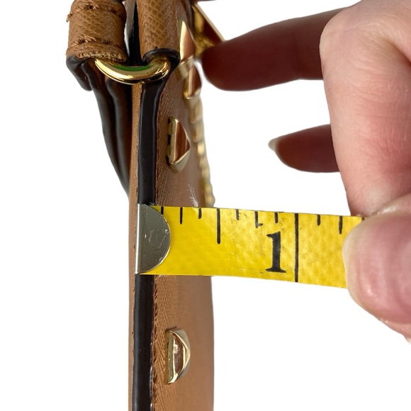 Michael Kors Acorn Sandrine Studded Saffiano Leather Wristlet - Picture 15 of 16